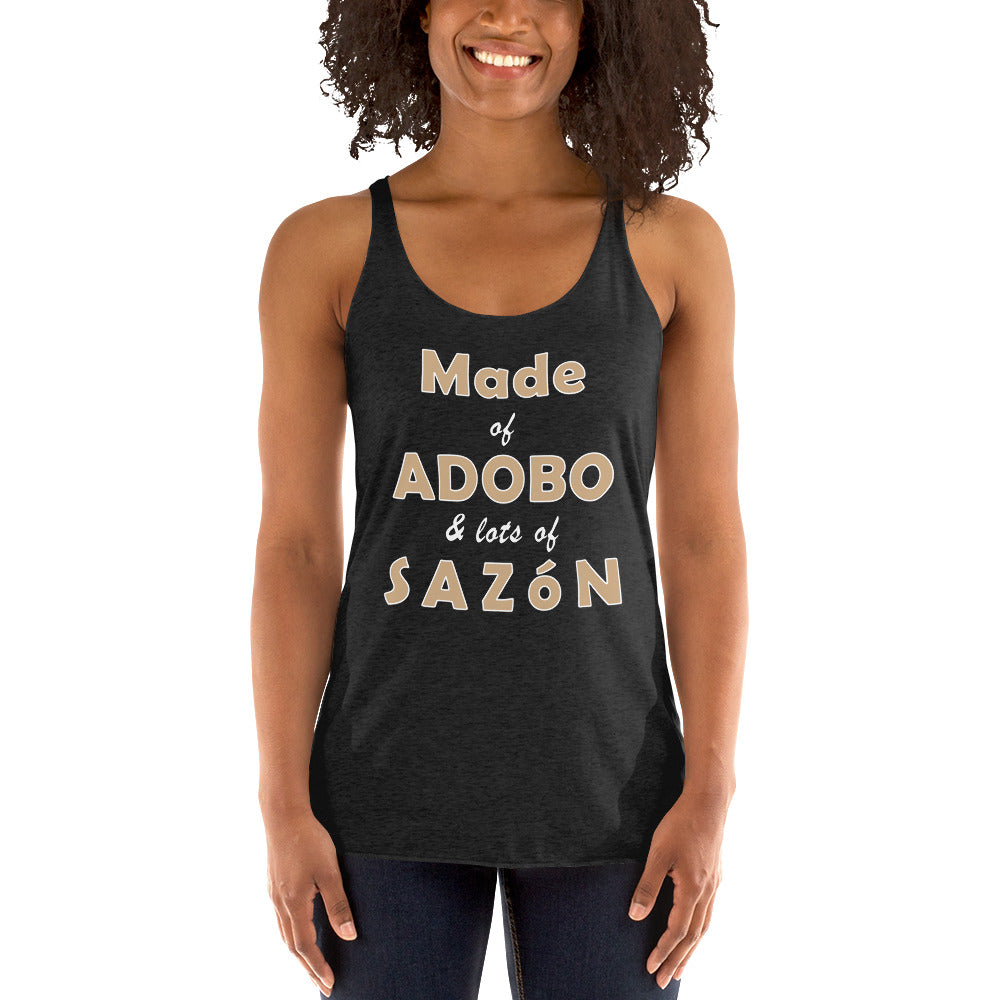 FEATURED - Made of Adobo and Lots of Sazón - Women's Racerback Tank To –  LatinMocha International LLC