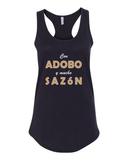 Con Adobo y Mucho Sazón Ladies' RacerBack Tank Top