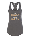 Con Adobo y Mucho Sazón Ladies' RacerBack Tank Top