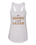 Con Adobo y Mucho Sazón Ladies' RacerBack Tank Top