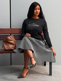 LIMITED SALE! - LatinMocha Rhinestone Logo Long-sleeve T-shirt (BLACK or TAN)