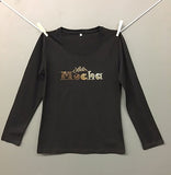 LIMITED! - LatinMocha Rhinestone Logo Long-sleeve T-shirt (BLACK or TAN)